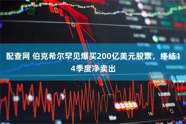 配查网 伯克希尔罕见爆买200亿美元股票，终结14季度净卖出